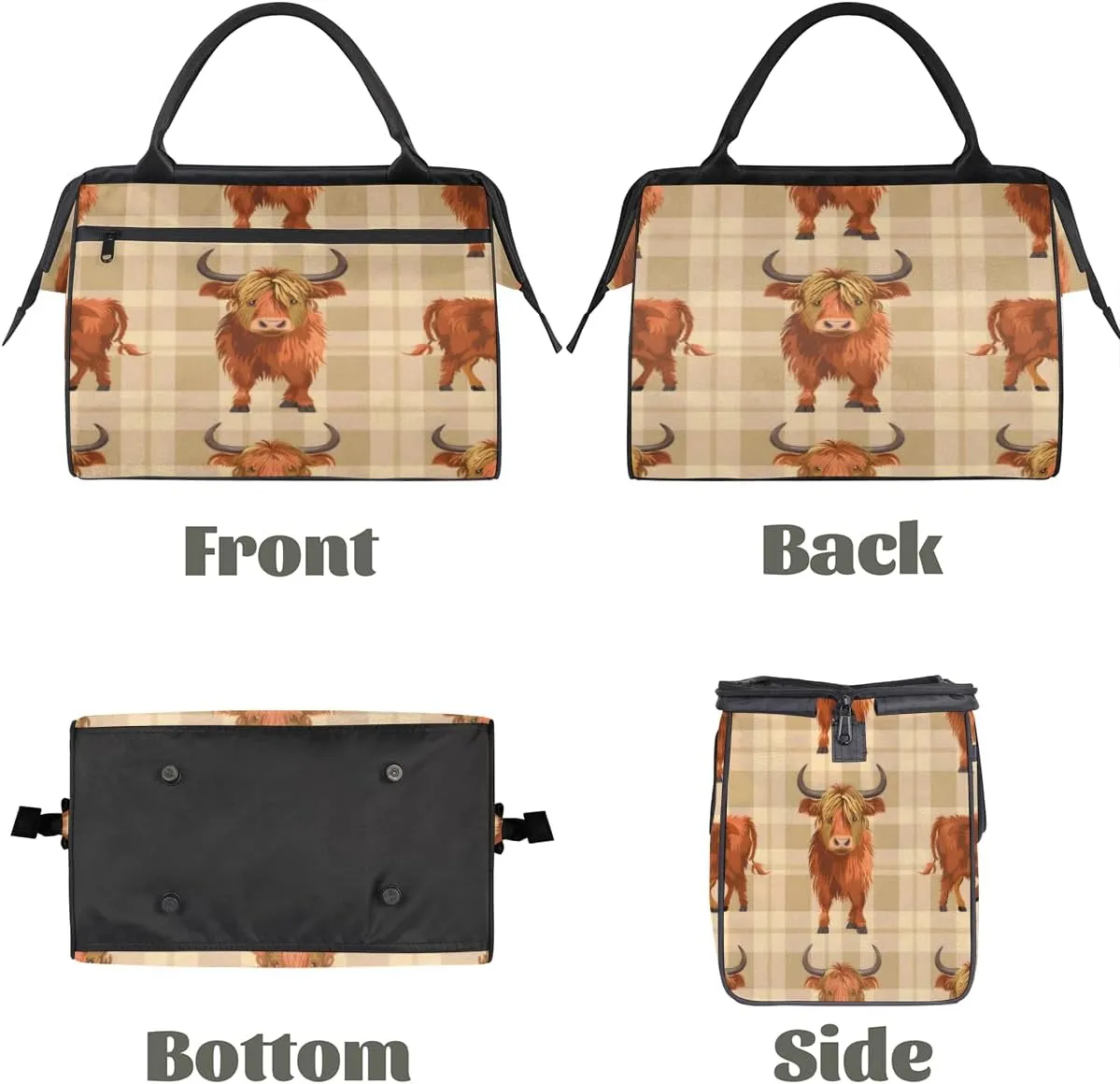 Tote Bag for Women with Zipper, Lightweight Travel Tote Bag Large Shoulder Bag Handbag for Work, Gym