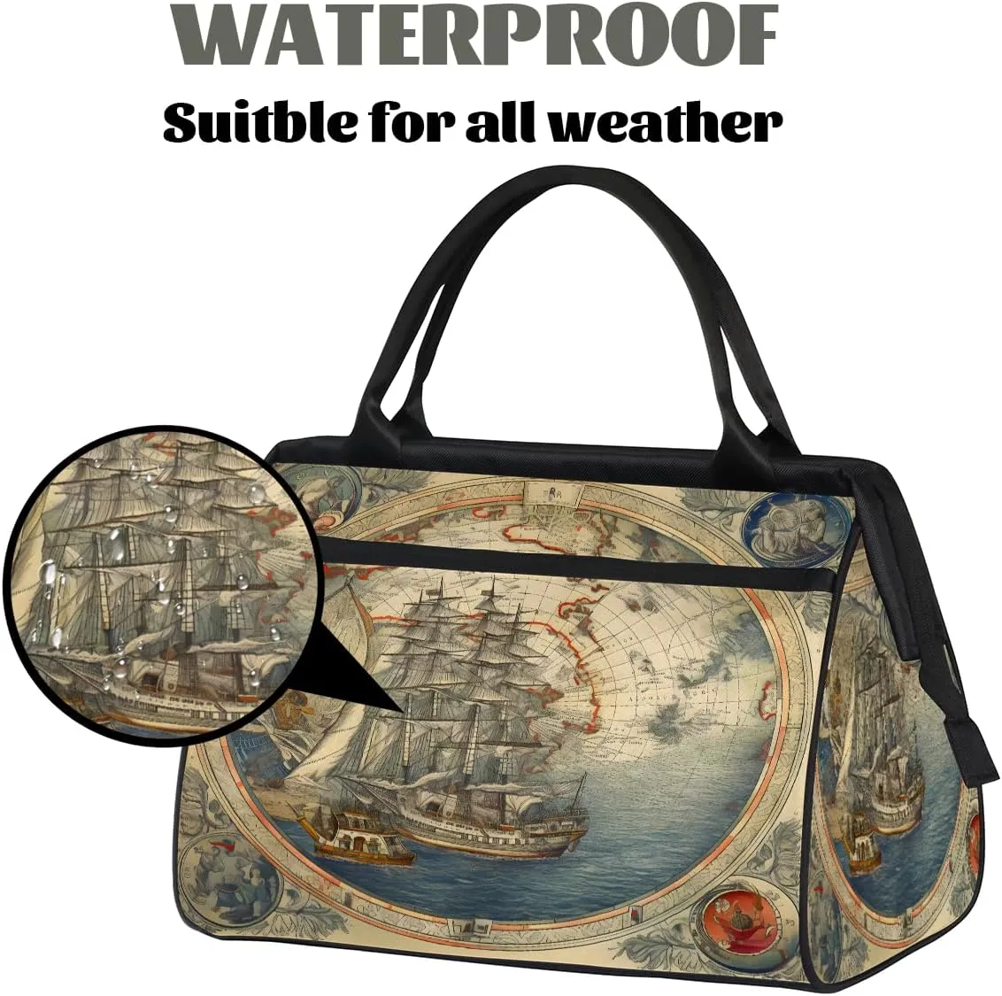 Tote Bag for Women with Zipper, Lightweight Travel Tote Bag Large Shoulder Bag Handbag for Work, Gym