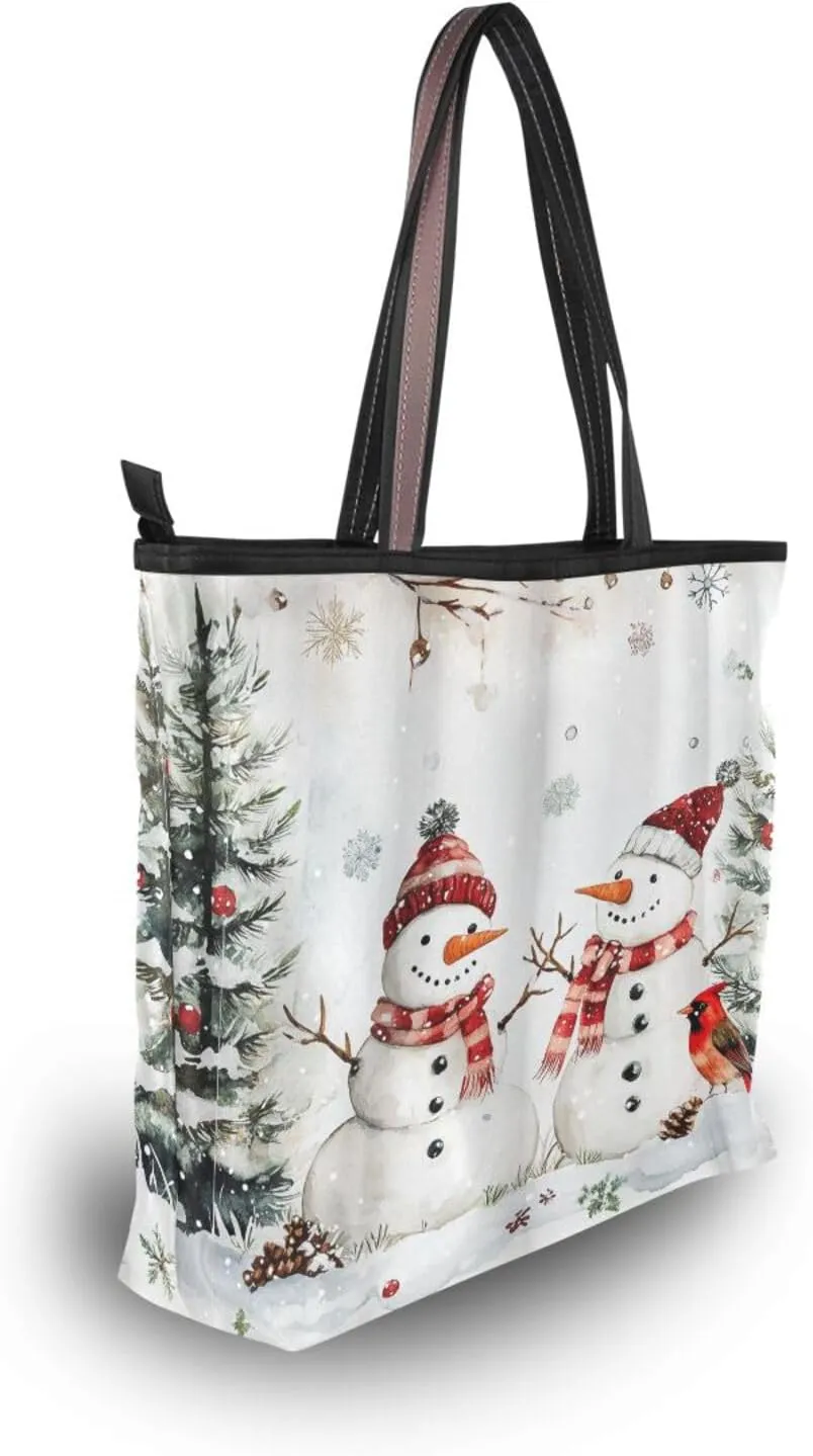 Tote Bag for Women with Zipper,Polyester Tote Purse Holiday Tote Bag Work Handbag Women Gift