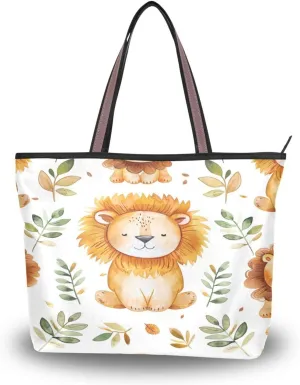 Tote Bag for Women with Zipper,Polyester Tote Purse Holiday Tote Bag Work Handbag Women Gift