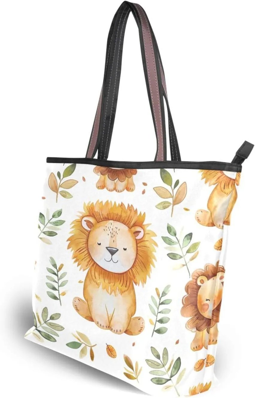 Tote Bag for Women with Zipper,Polyester Tote Purse Holiday Tote Bag Work Handbag Women Gift