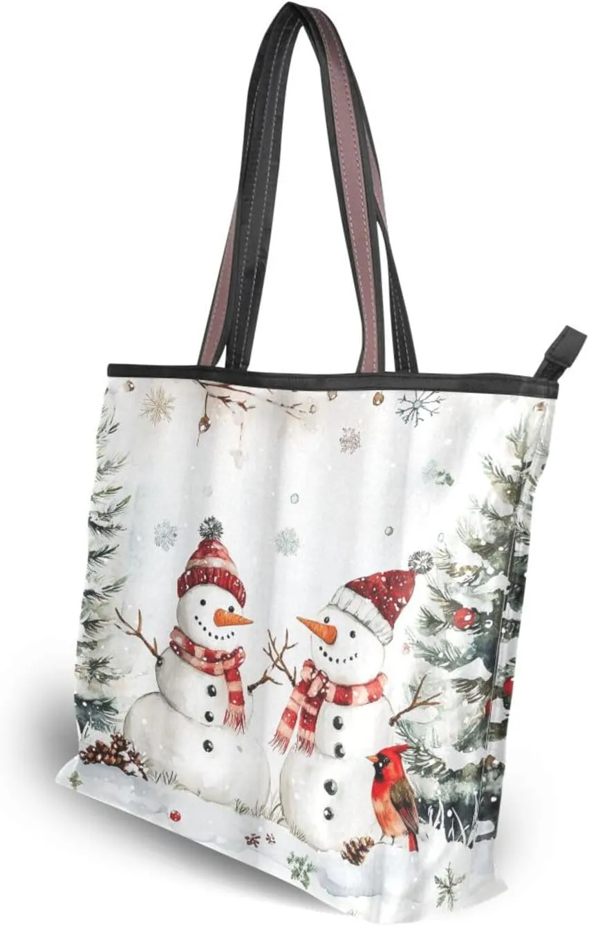 Tote Bag for Women with Zipper,Polyester Tote Purse Holiday Tote Bag Work Handbag Women Gift