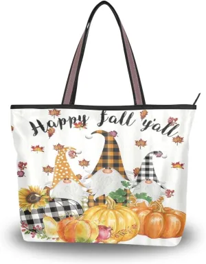 Tote Bag for Women with Zipper,Polyester Tote Purse Holiday Tote Bag Work Handbag Women Gift