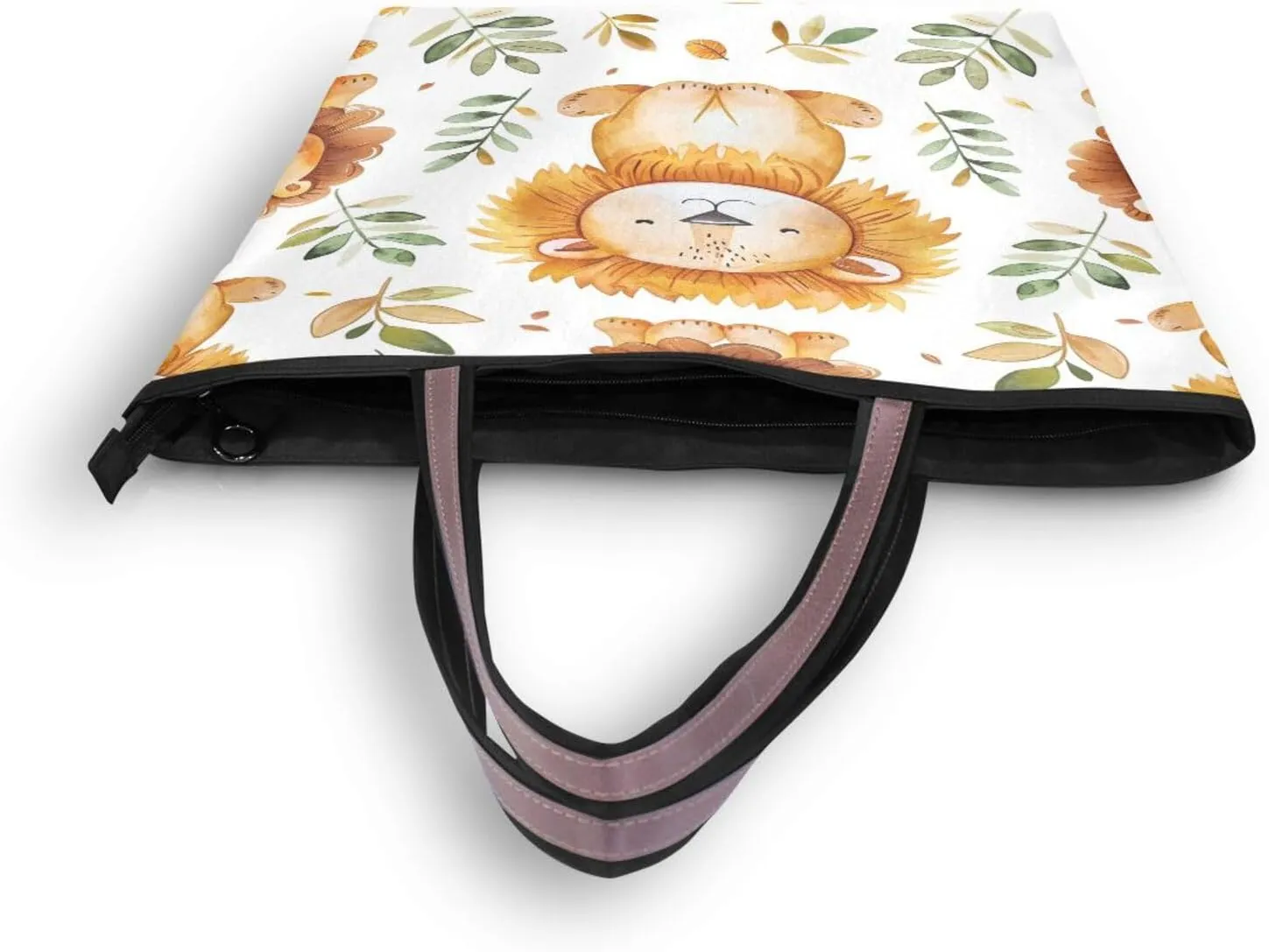 Tote Bag for Women with Zipper,Polyester Tote Purse Holiday Tote Bag Work Handbag Women Gift