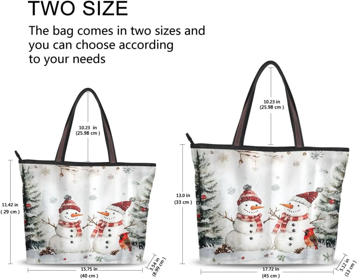 Tote Bag for Women with Zipper,Polyester Tote Purse Holiday Tote Bag Work Handbag Women Gift