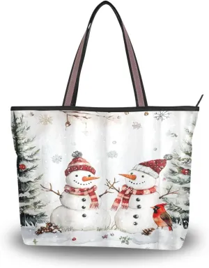 Tote Bag for Women with Zipper,Polyester Tote Purse Holiday Tote Bag Work Handbag Women Gift