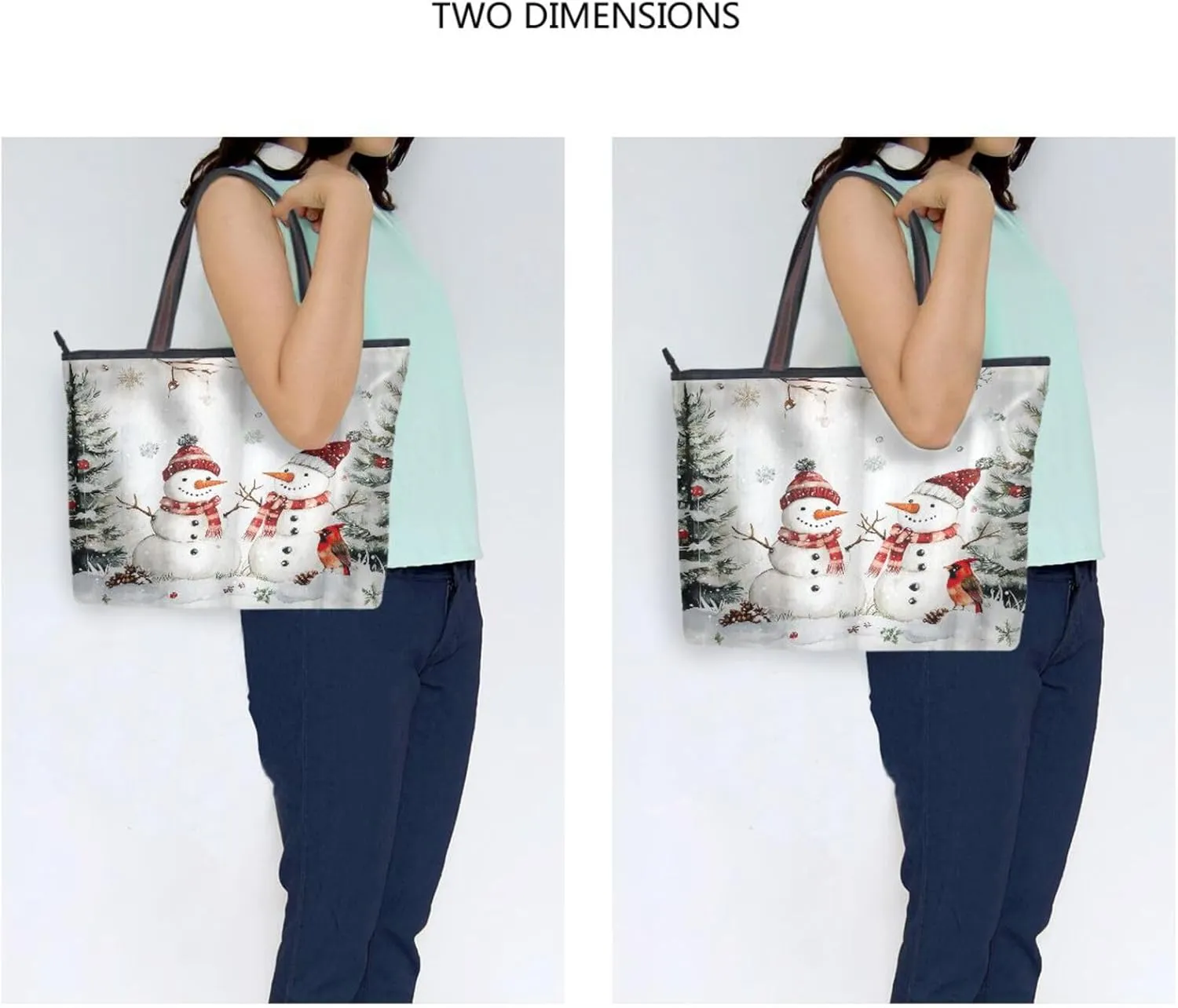 Tote Bag for Women with Zipper,Polyester Tote Purse Holiday Tote Bag Work Handbag Women Gift