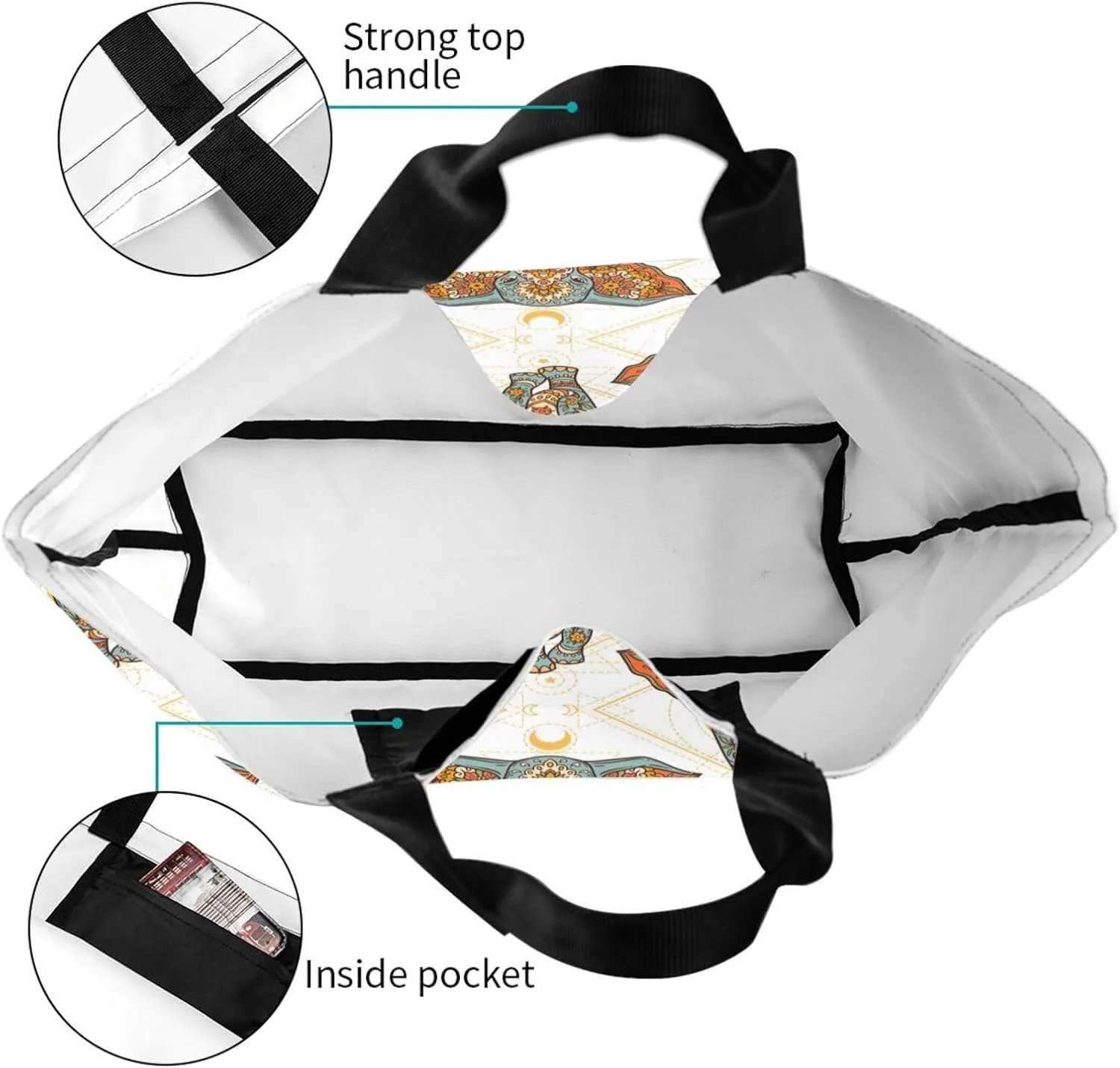 Tote Bag For Womens, Large Casual Shoulder Sling Bags Reusable Grocery Handbag For Travel Shopping Gym