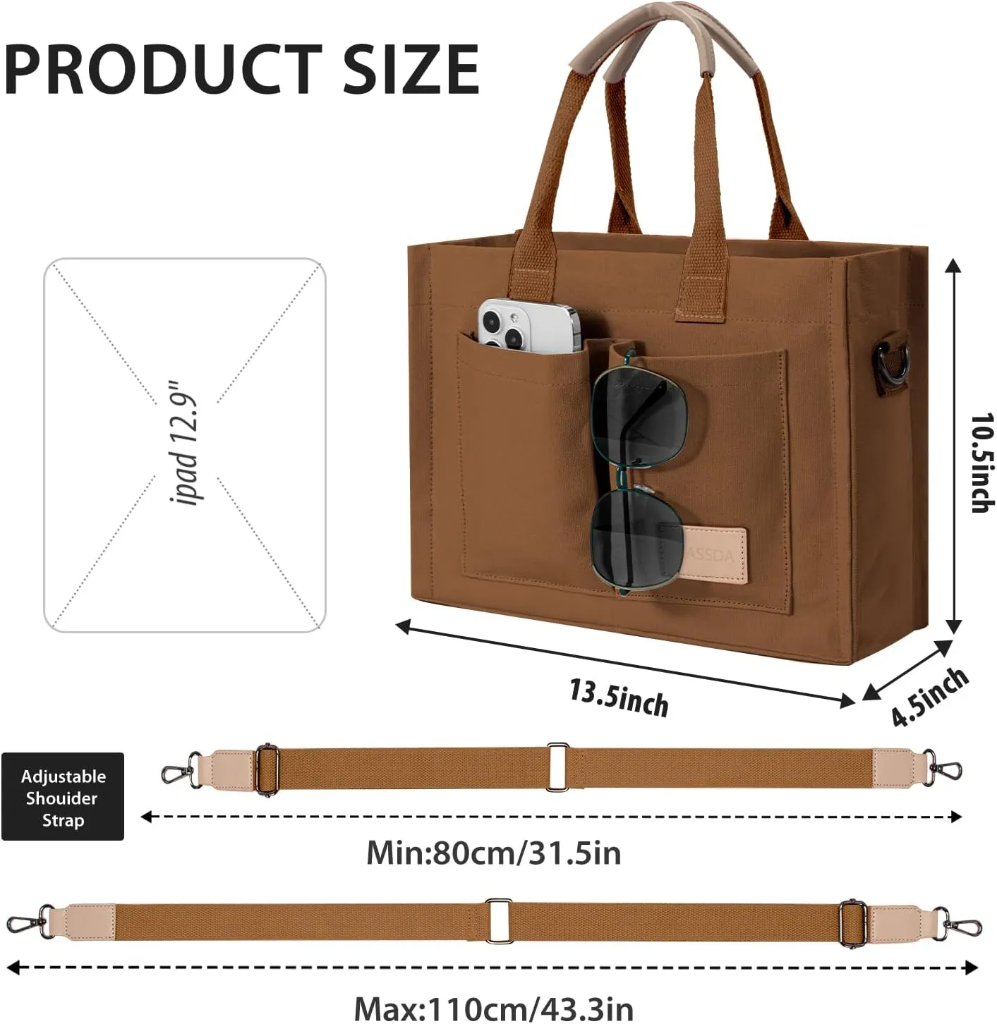 Tote Bags for Women Canvas Tote Purse Crossbody Bags with Pockets Top Handle Shoulder Handbags Satchel Bags for Women