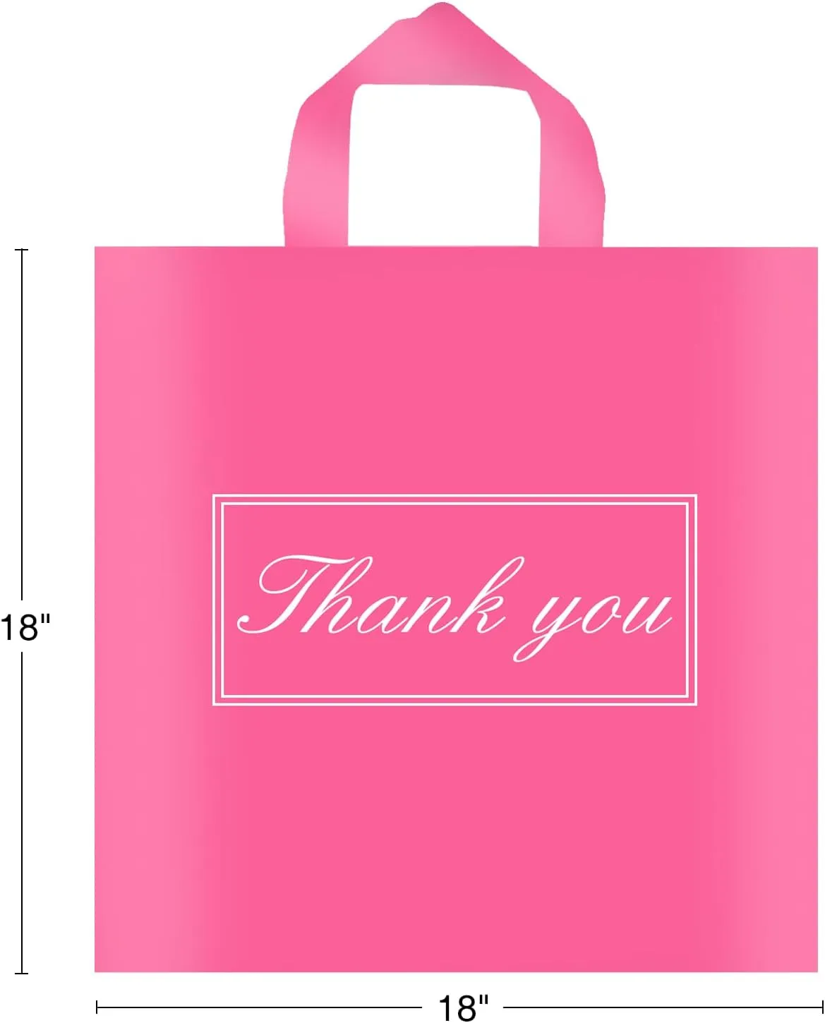 Tote Bags, Small & Medium, White & Pink, Reusable Plastic Shopping Bags with Handle & Slip Pocket