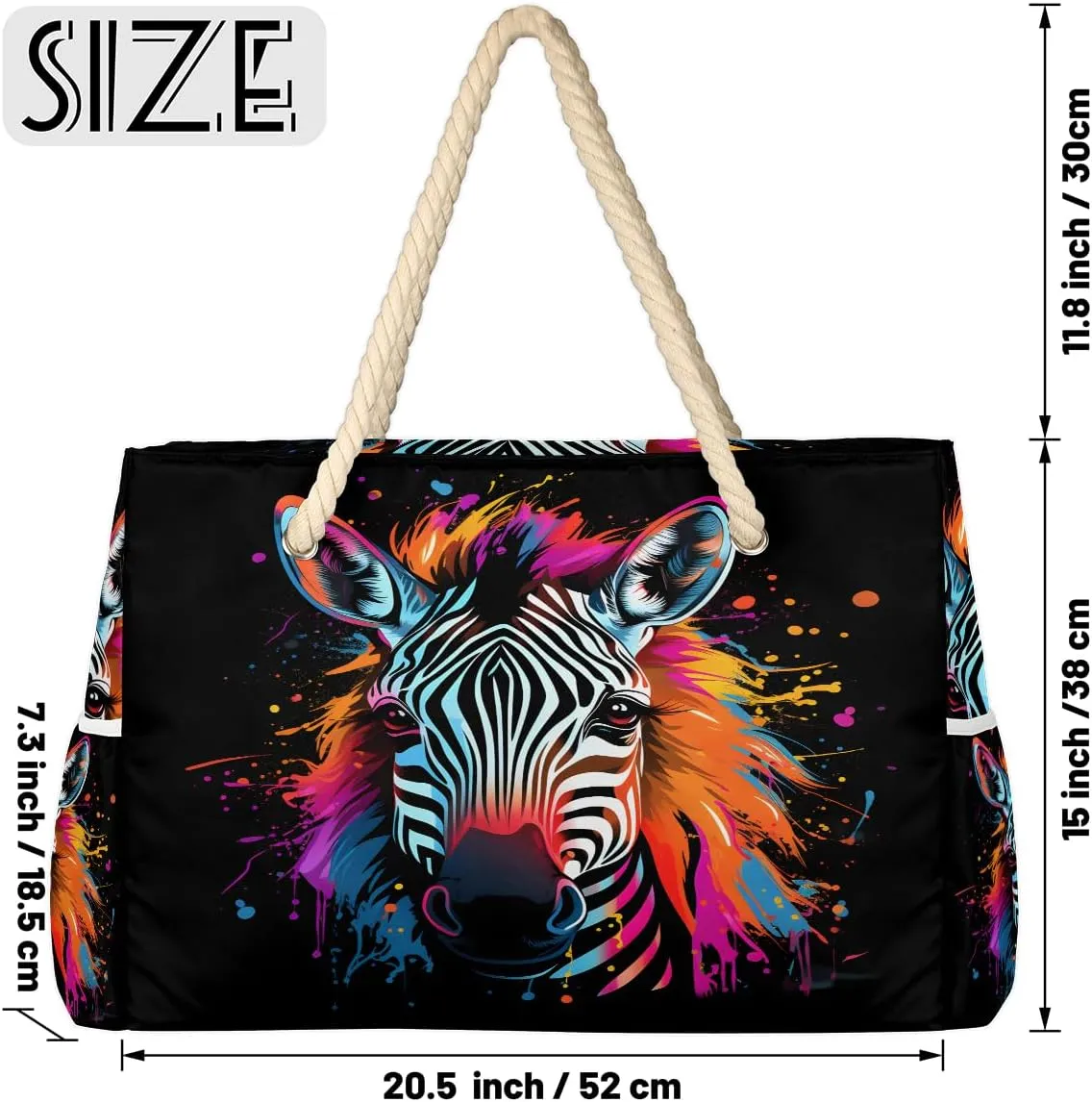Tote Beach Bag for Women Large Zipper Beach Bags Waterproof Sandproof Gym Swim Pool Travel Bag