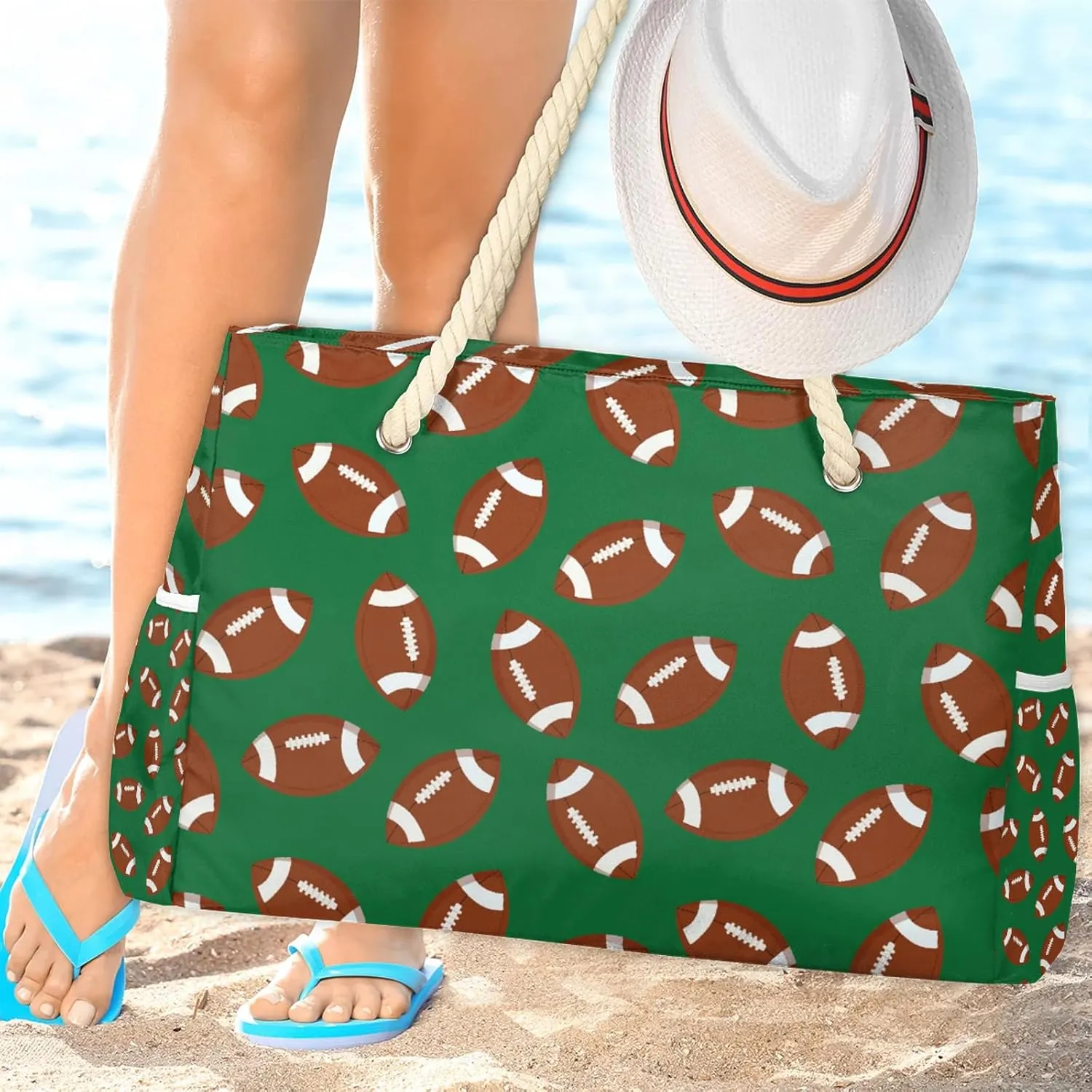 Tote Beach Bag for Women with Zipper Modern Large Waterproof Sandproof Swim Pool Bag