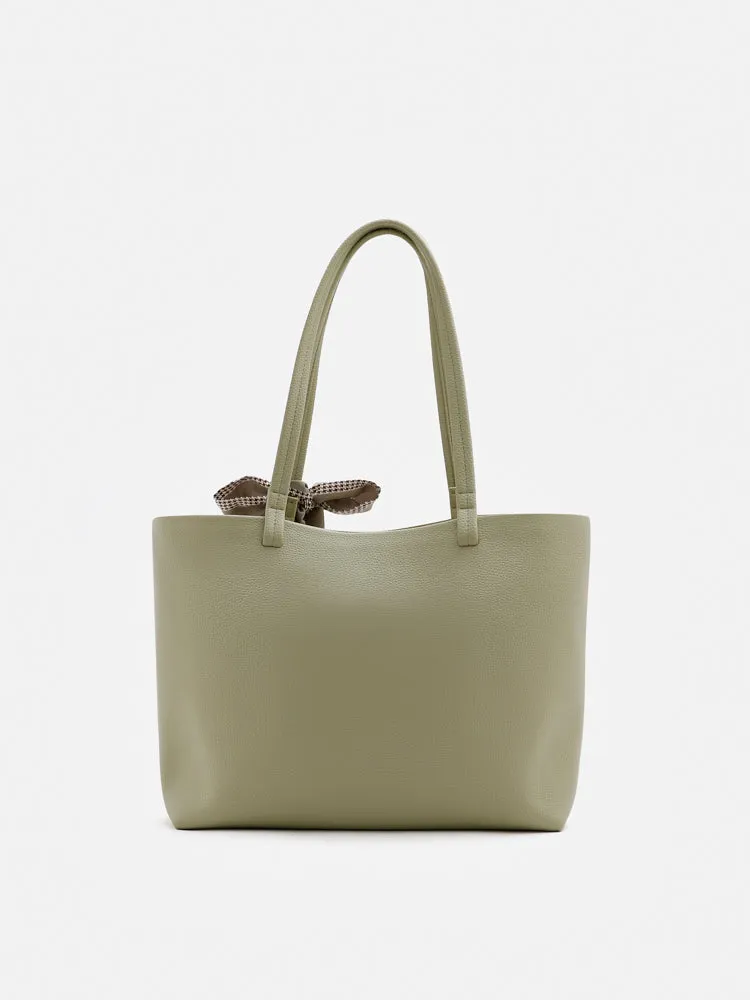 Tote Hand Bag With Scarf