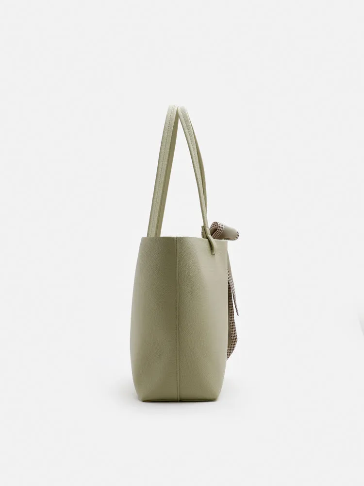Tote Hand Bag With Scarf