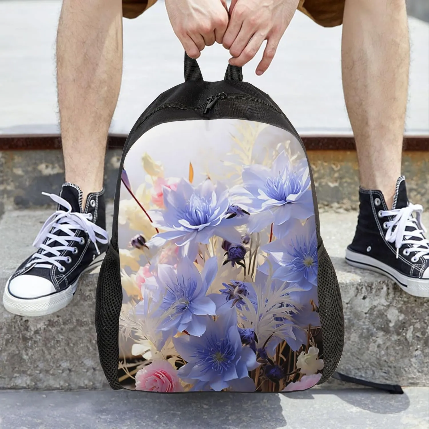 Travel Backpack Pastel Cornflowers Carry on Backpack Lightweight Business 16inches Laptop Backpack for Men Women