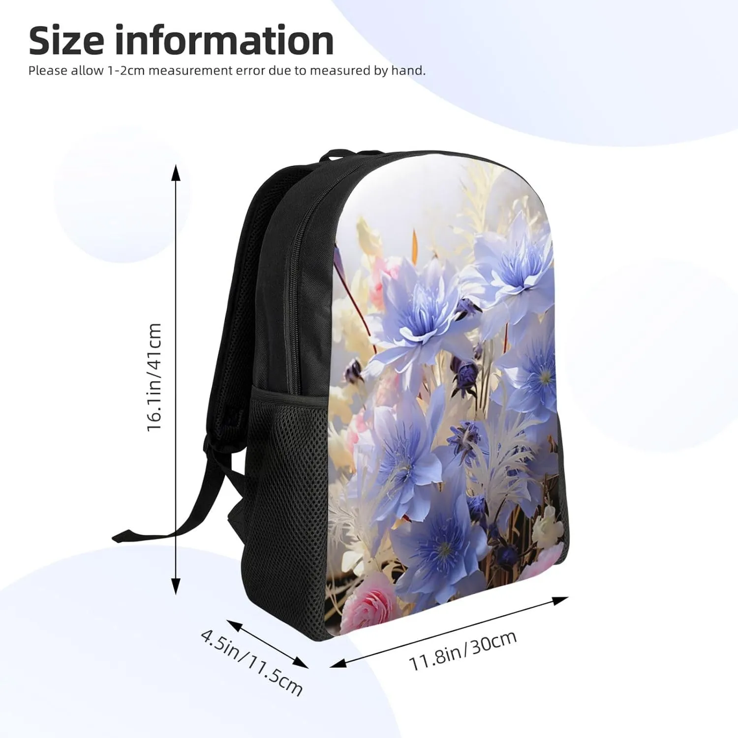 Travel Backpack Pastel Cornflowers Carry on Backpack Lightweight Business 16inches Laptop Backpack for Men Women