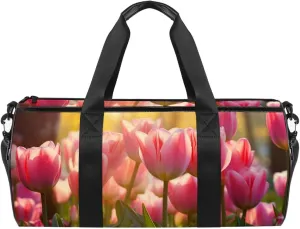 Travel Bag,Mens Gym Bag,Womens Gym Bag,Colorful Tulip Sunlight Flower,Sports Bag