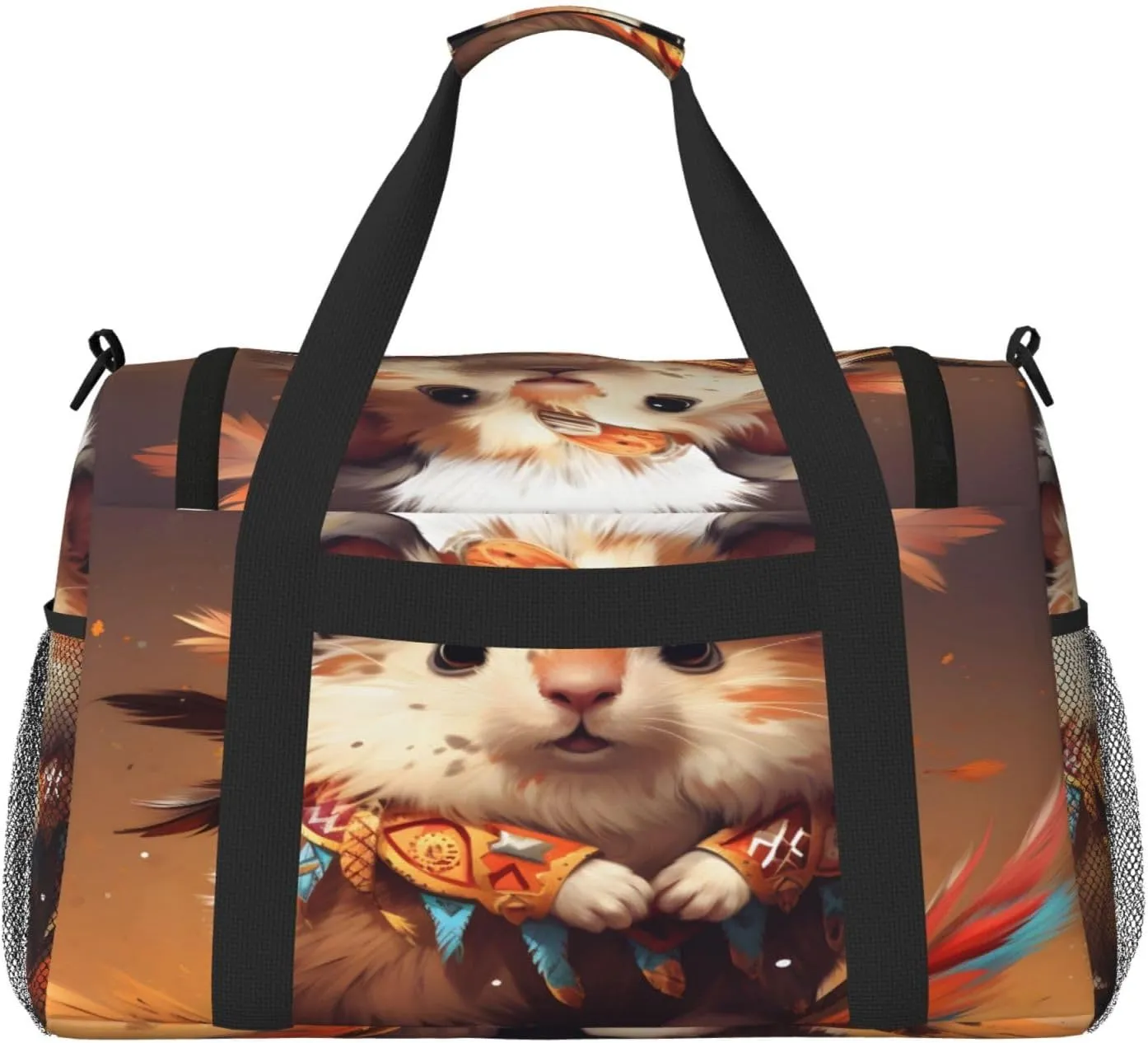 Travel Duffel Bag For Men Women, Cute Indian Hedgehog Carry On Sport Gym Bag With Shoulder Strap Lightweight Waterproof Weekender Bag Overnight Bag