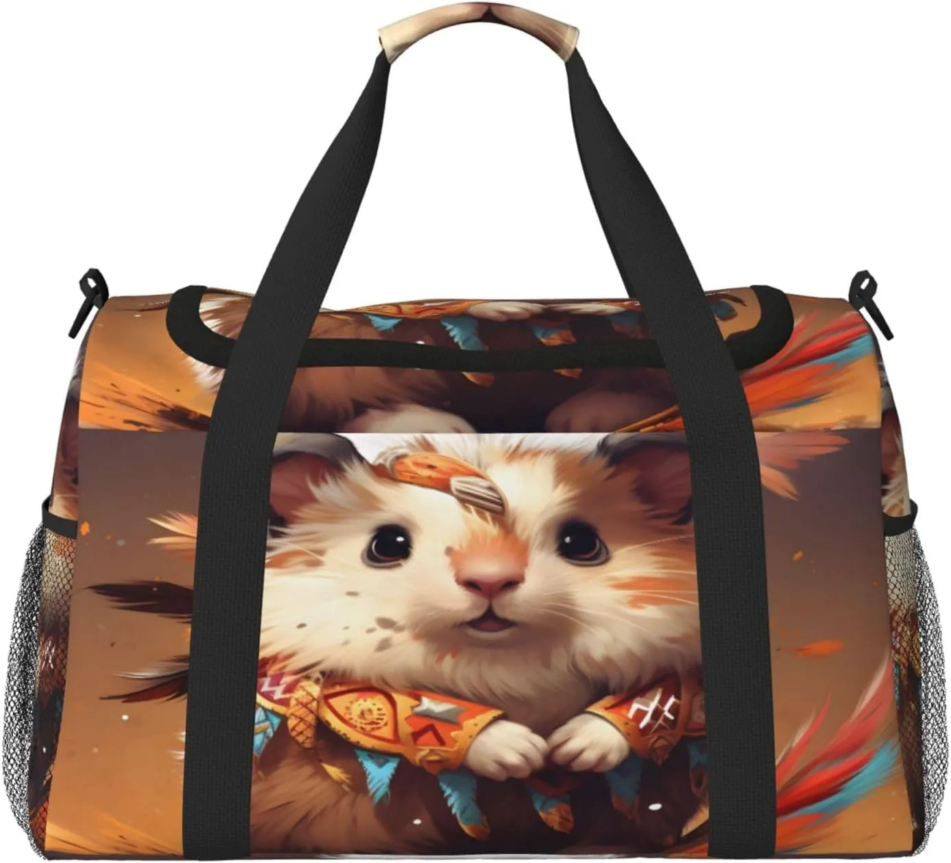 Travel Duffel Bag For Men Women, Cute Indian Hedgehog Carry On Sport Gym Bag With Shoulder Strap Lightweight Waterproof Weekender Bag Overnight Bag