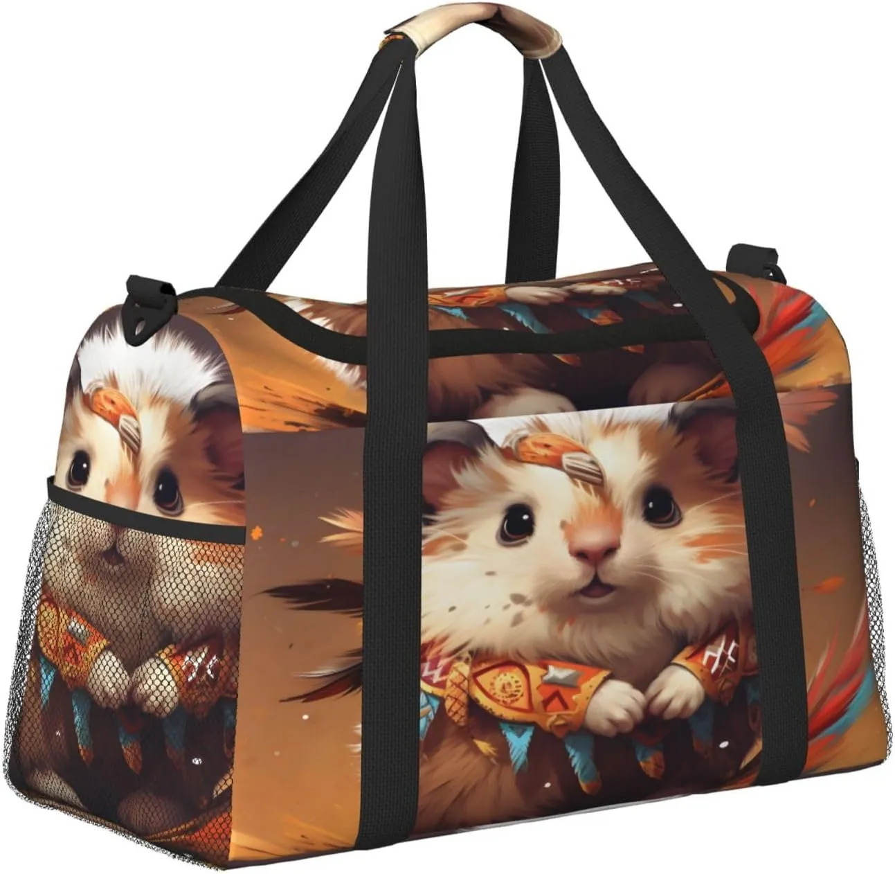 Travel Duffel Bag For Men Women, Cute Indian Hedgehog Carry On Sport Gym Bag With Shoulder Strap Lightweight Waterproof Weekender Bag Overnight Bag