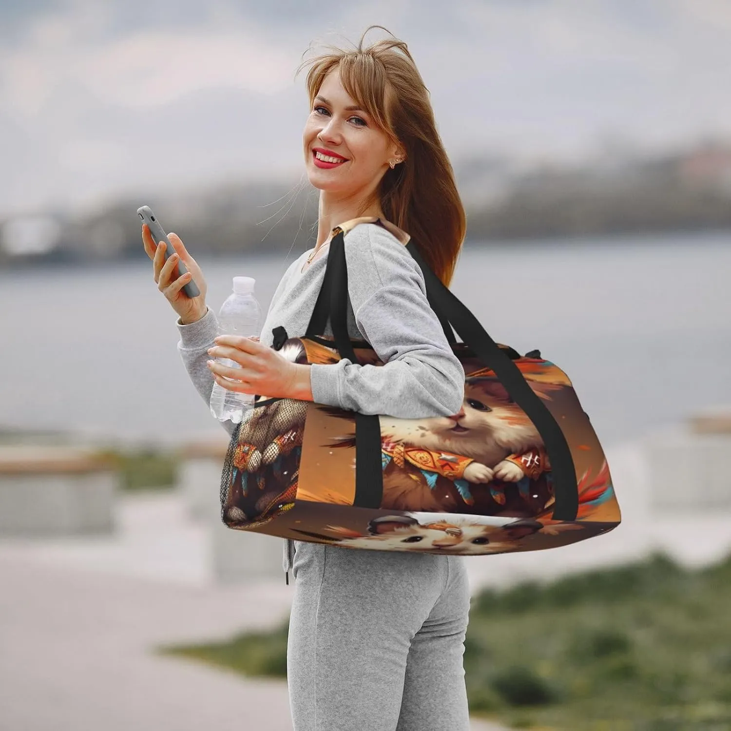 Travel Duffel Bag For Men Women, Cute Indian Hedgehog Carry On Sport Gym Bag With Shoulder Strap Lightweight Waterproof Weekender Bag Overnight Bag