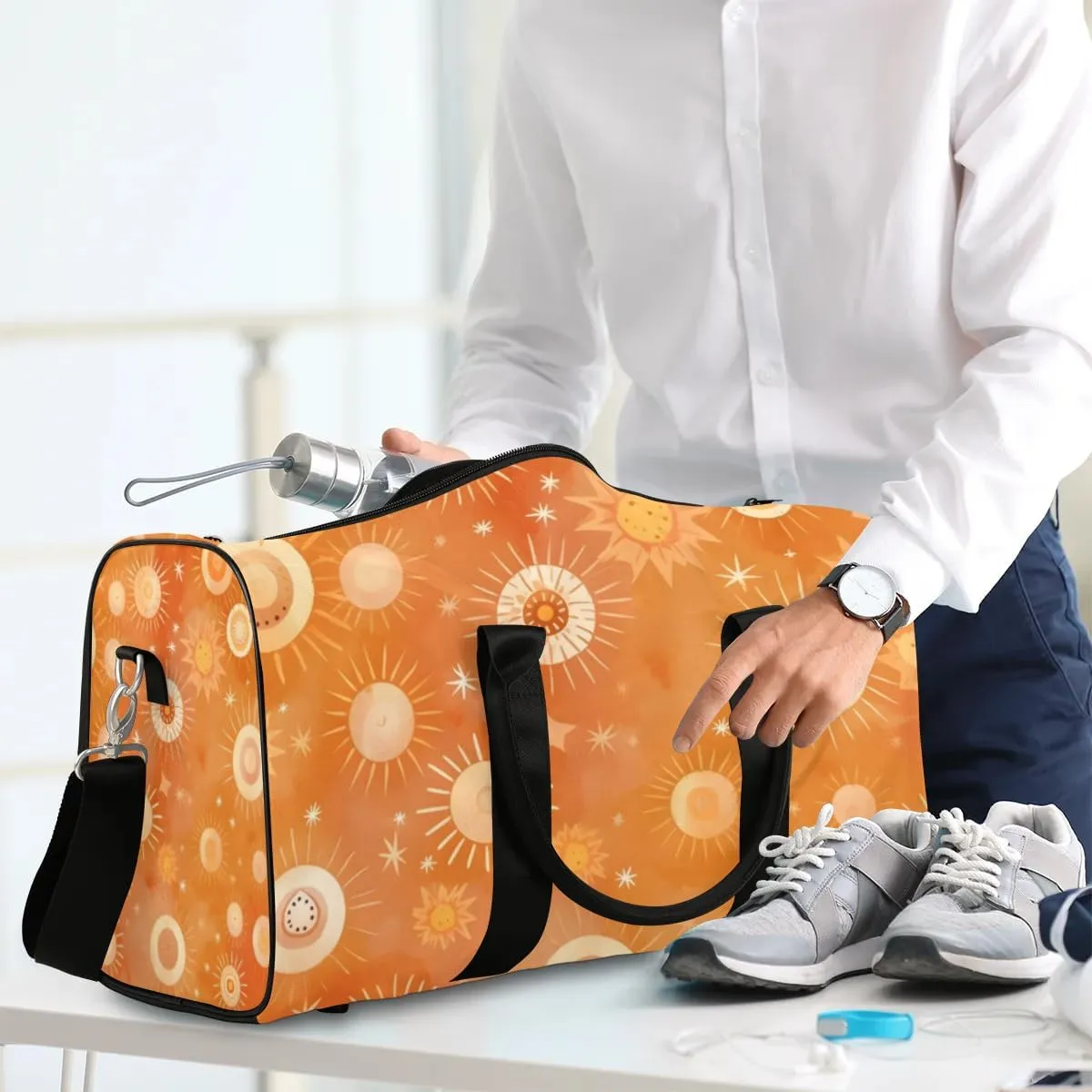 Travel Duffle Bag Cute Sun Gym Bags for Men Women Travel Duffel Bags with Adjustable Shoulder Strap Carry On Weekender Bag
