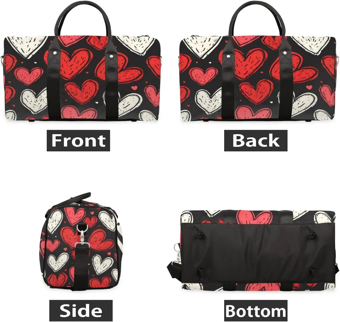 Travel Duffle Bag Love Heart Theme Gym Bags for Men Women Travel Duffel Bags with Adjustable Shoulder Strap Carry On Weekender Bag