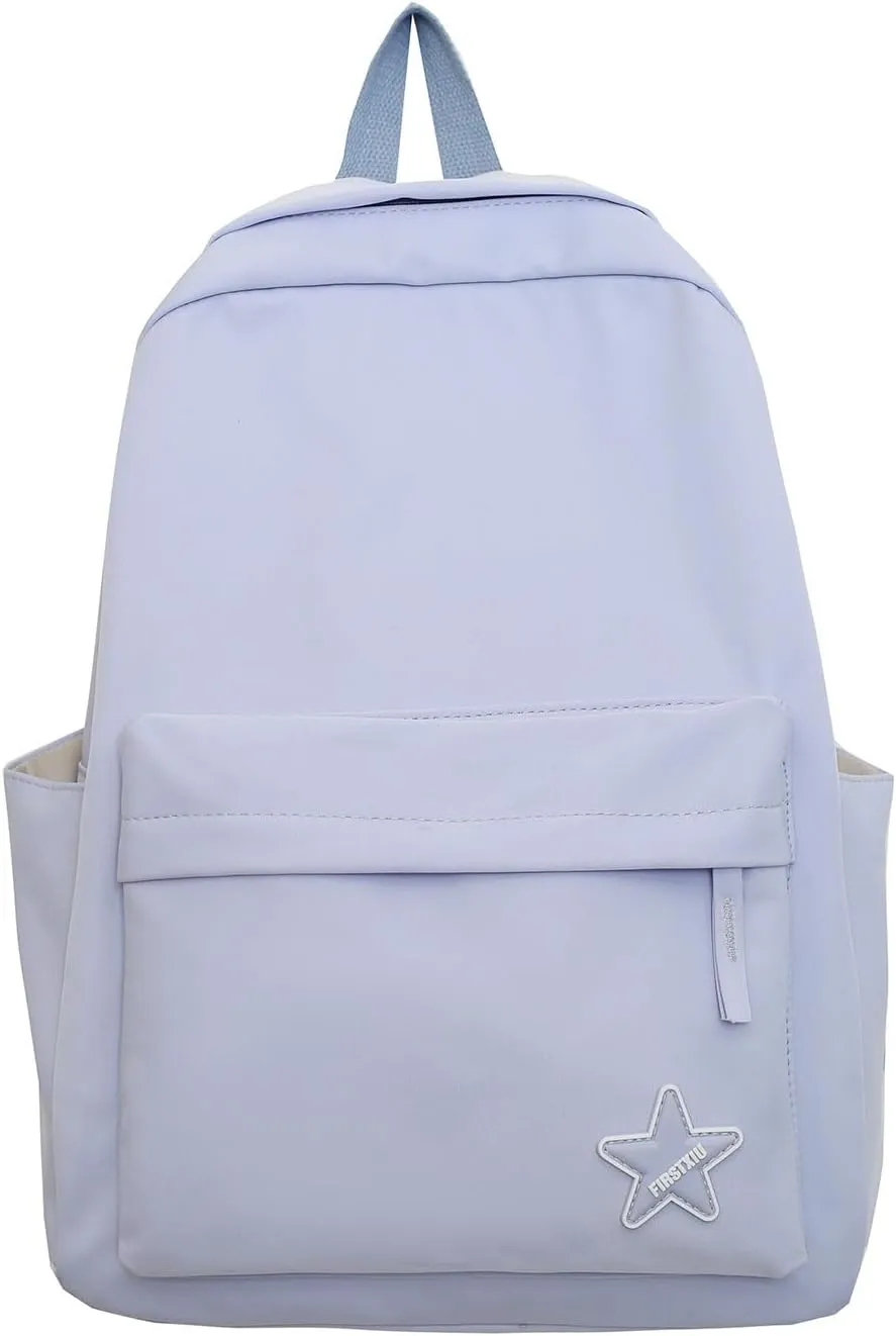 Trendy Student Backpack Casual Versatile Large Capacity Shoulder Bag for College Stylish Everyday Use (Blue, One Size)