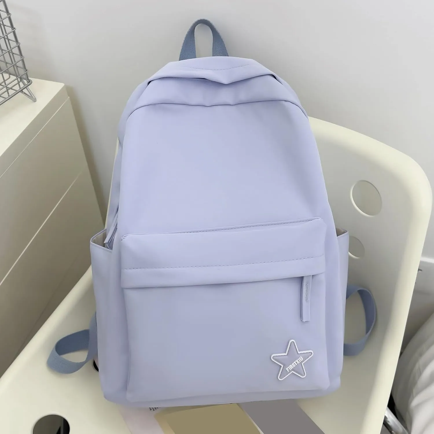 Trendy Student Backpack Casual Versatile Large Capacity Shoulder Bag for College Stylish Everyday Use (Blue, One Size)