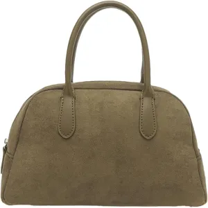 Trendy Suede Tote Bag for Women Retro Top Handle Purse Shoulder Bag Minimalist Fall Winter Suede Handbag