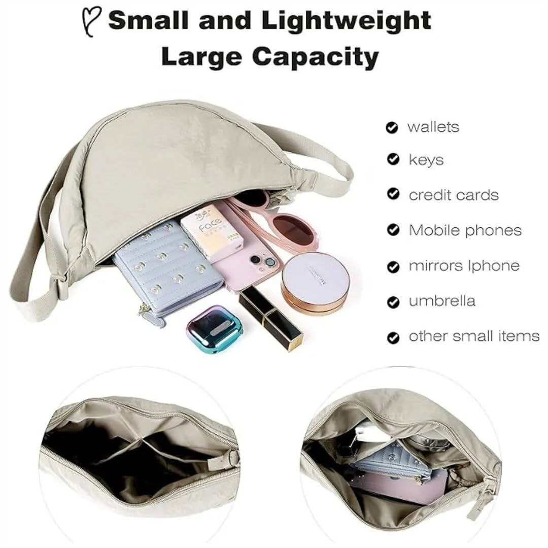 Tressential Nylon Half Moon Shape Crossbody Sling Bag