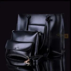 Triplet Black Tote Set