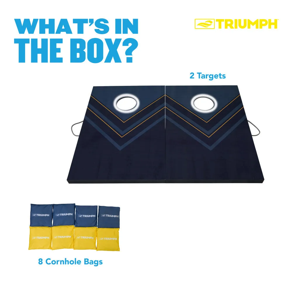 Triumph LED Blue and Yellow 2x3 Cornhole Set