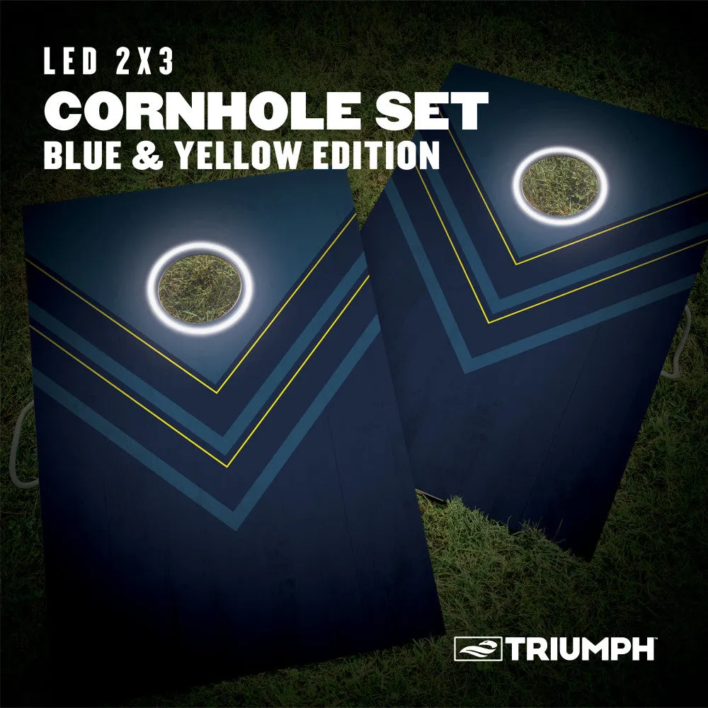 Triumph LED Blue and Yellow 2x3 Cornhole Set
