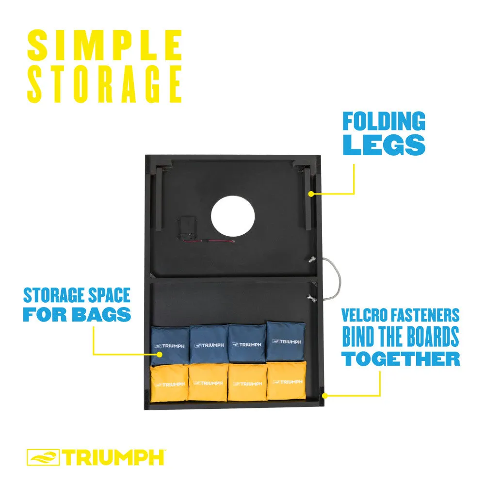 Triumph LED Blue and Yellow 2x3 Cornhole Set