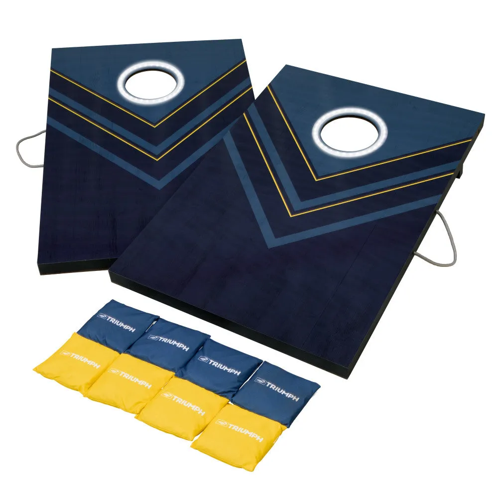 Triumph LED Blue and Yellow 2x3 Cornhole Set