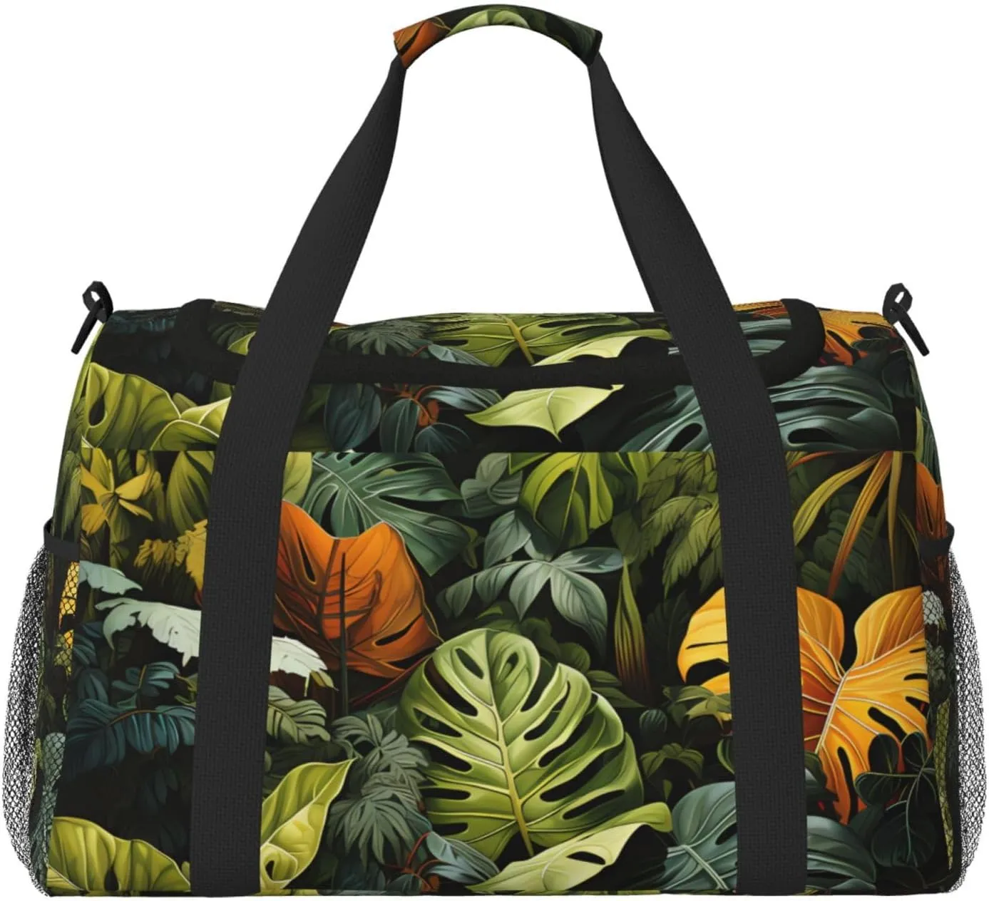 Tropical Rainforest Palm Leaves Hand Travel Bag.Fashionable Design, Large Storage Capacity, Suitable For Business Trips And Short Trips.