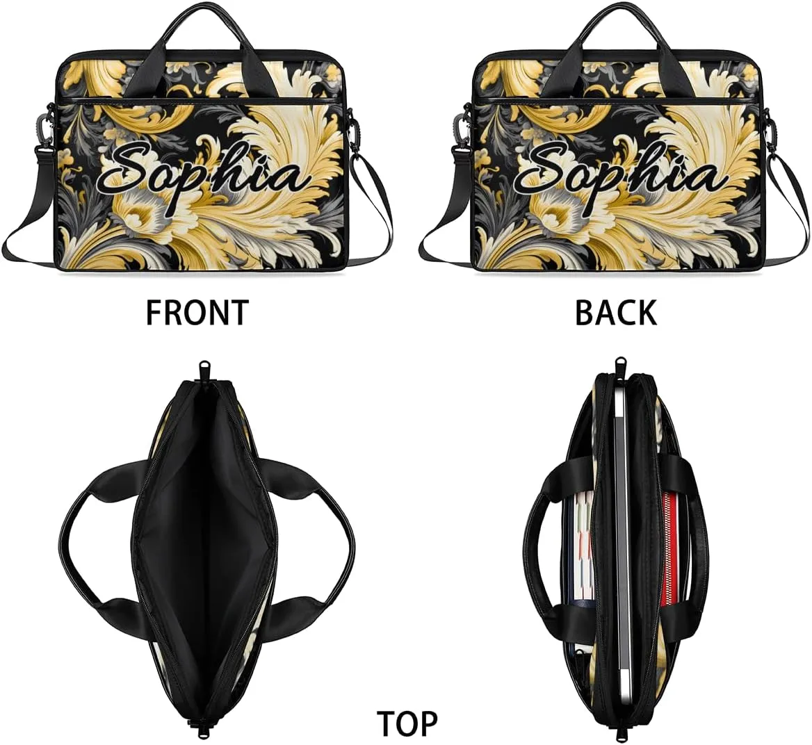 TropicalLife Personalized Laptop Bag 15 Inch Custom Sleeve Case with Handle Shoulder Strap Computer Messenger Bag