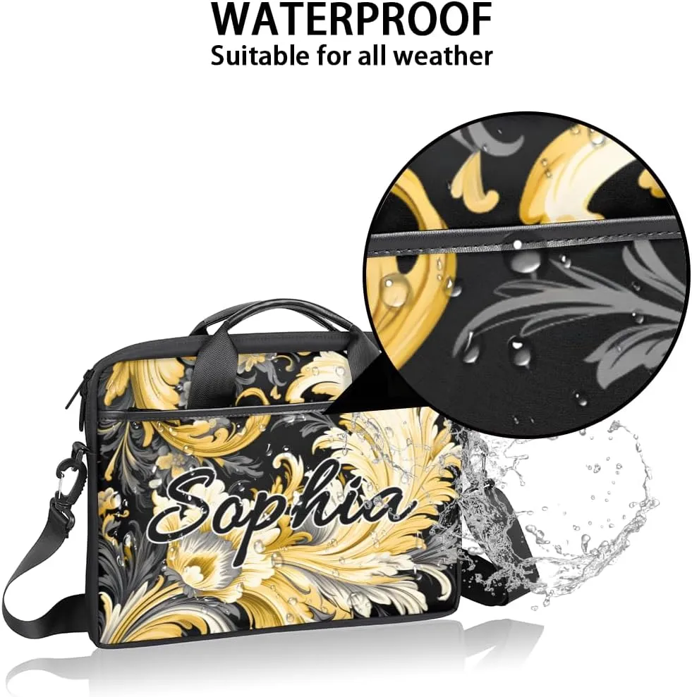 TropicalLife Personalized Laptop Bag 15 Inch Custom Sleeve Case with Handle Shoulder Strap Computer Messenger Bag