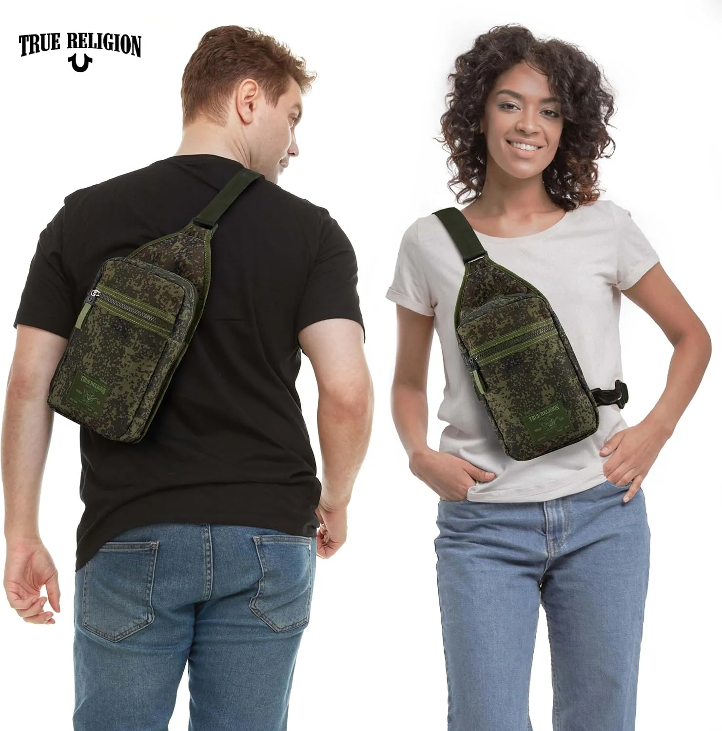 True Religion Crossbody Bags for Women & Men, Sling Bag for Men, Women Cross Body Bag, Sling Backpack Travel Bag Travel Purse