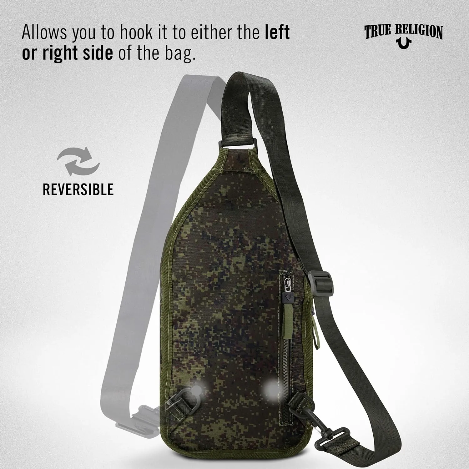 True Religion Crossbody Bags for Women & Men, Sling Bag for Men, Women Cross Body Bag, Sling Backpack Travel Bag Travel Purse