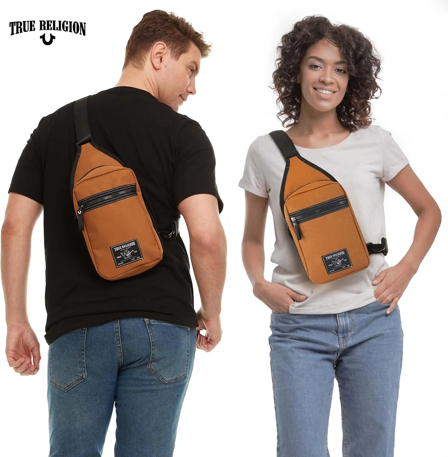 True Religion Crossbody Bags for Women & Men, Sling Bag for Men, Women Cross Body Bag, Sling Backpack Travel Bag Travel Purse