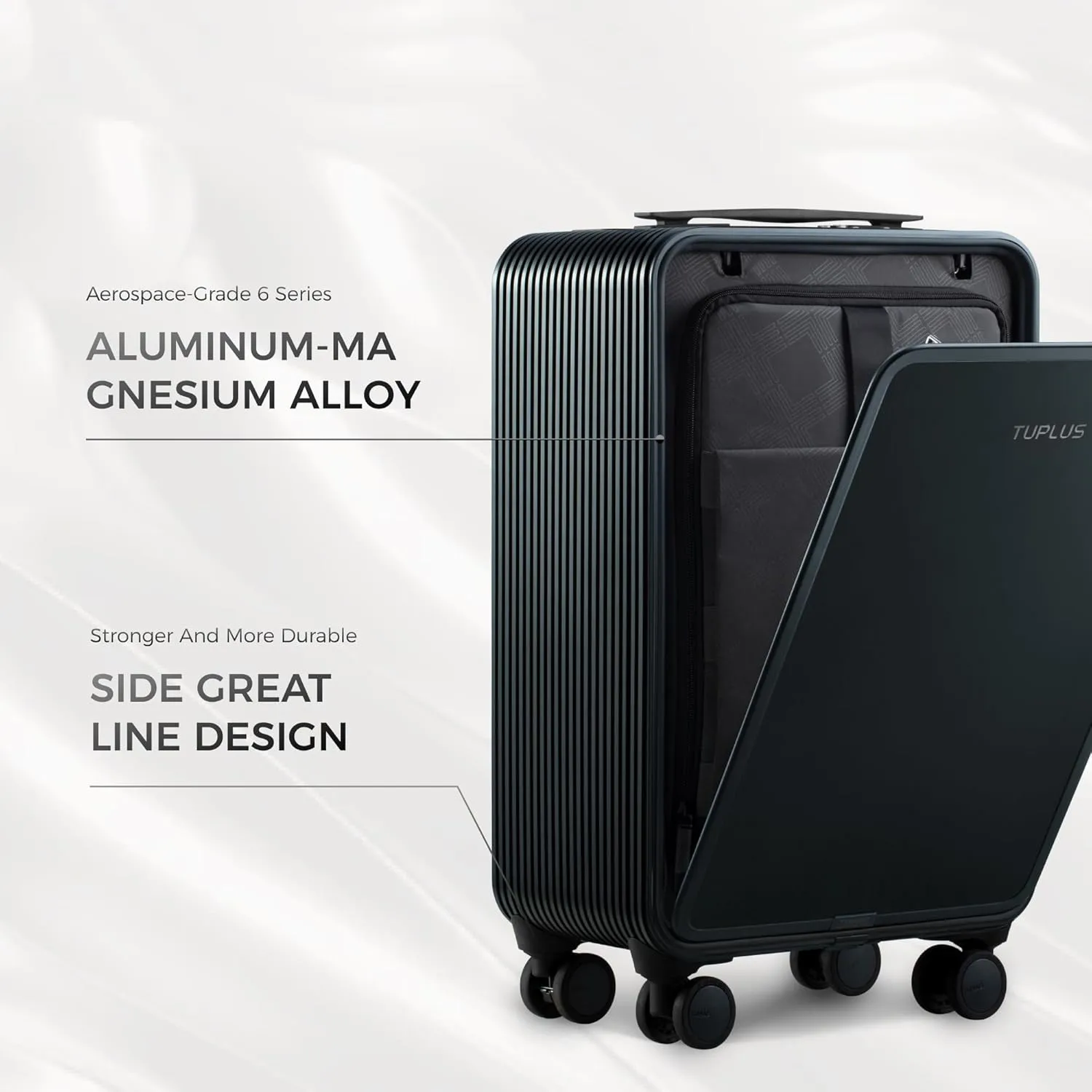 TUPLUS Aluminum Suitcase Hard Shell Luggage Hold Check in Travel Case with 4 Spinner Wheels, Quick Series