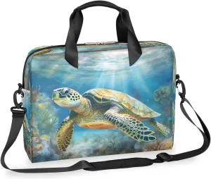 Turtle Ocean Laptop Bag Carrying Case 15.6 Inch Laptop Briefcase Messenger Shoulder Bag for Tablet Computer Bag for Travle Business Men Women