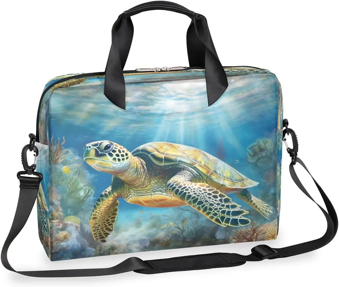 Turtle Ocean Laptop Bag Carrying Case 15.6 Inch Laptop Briefcase Messenger Shoulder Bag for Tablet Computer Bag for Travle Business Men Women