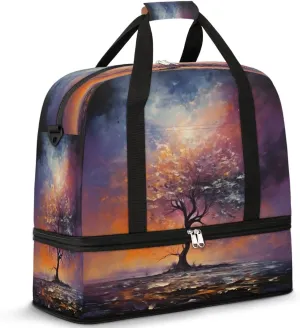 Twilight Tree Dream Travel Duffel Bag, Travel Essentials, Gym Bag for Women, Weekender Overnight Bag With Shoes Compartment, Carry On Bags for Airplanes