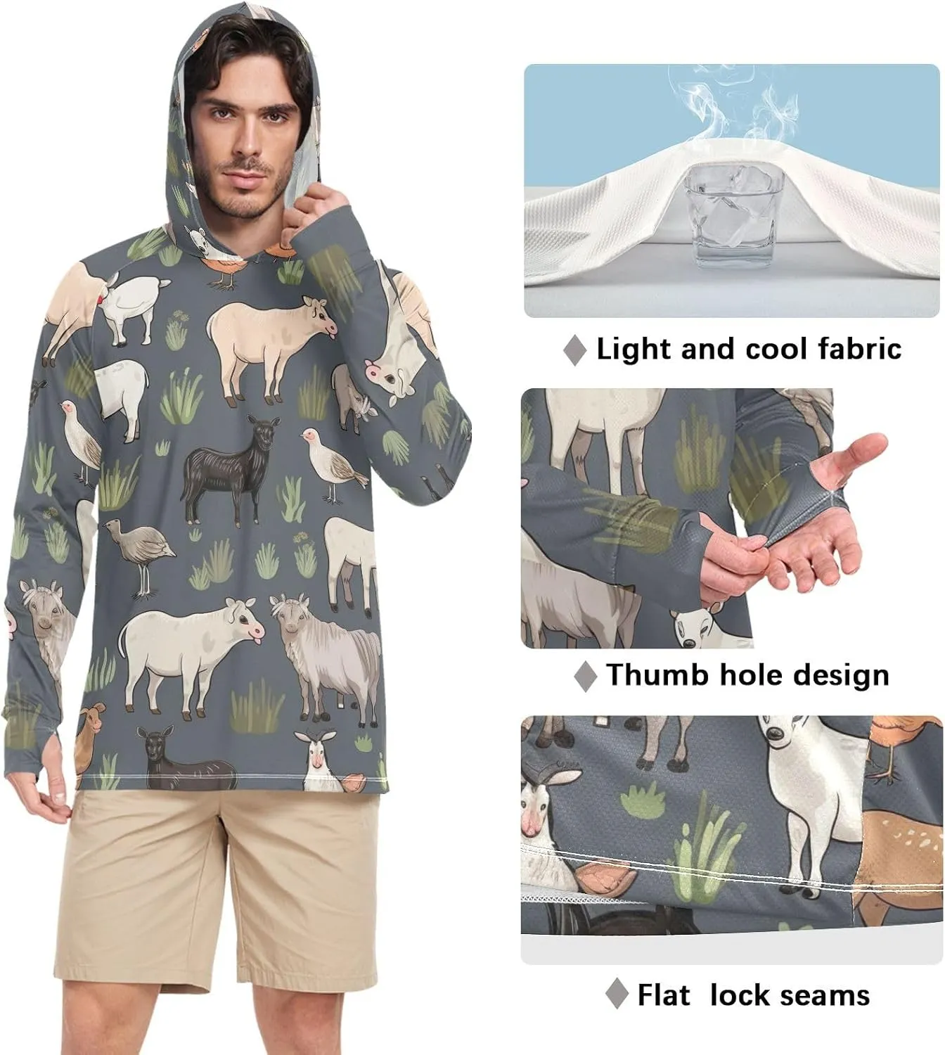 Twinkling Butterfly Sun Shirts for Men, Lightweight Hoodie Men, UPF 50  Long Sleeve Beach Shirt