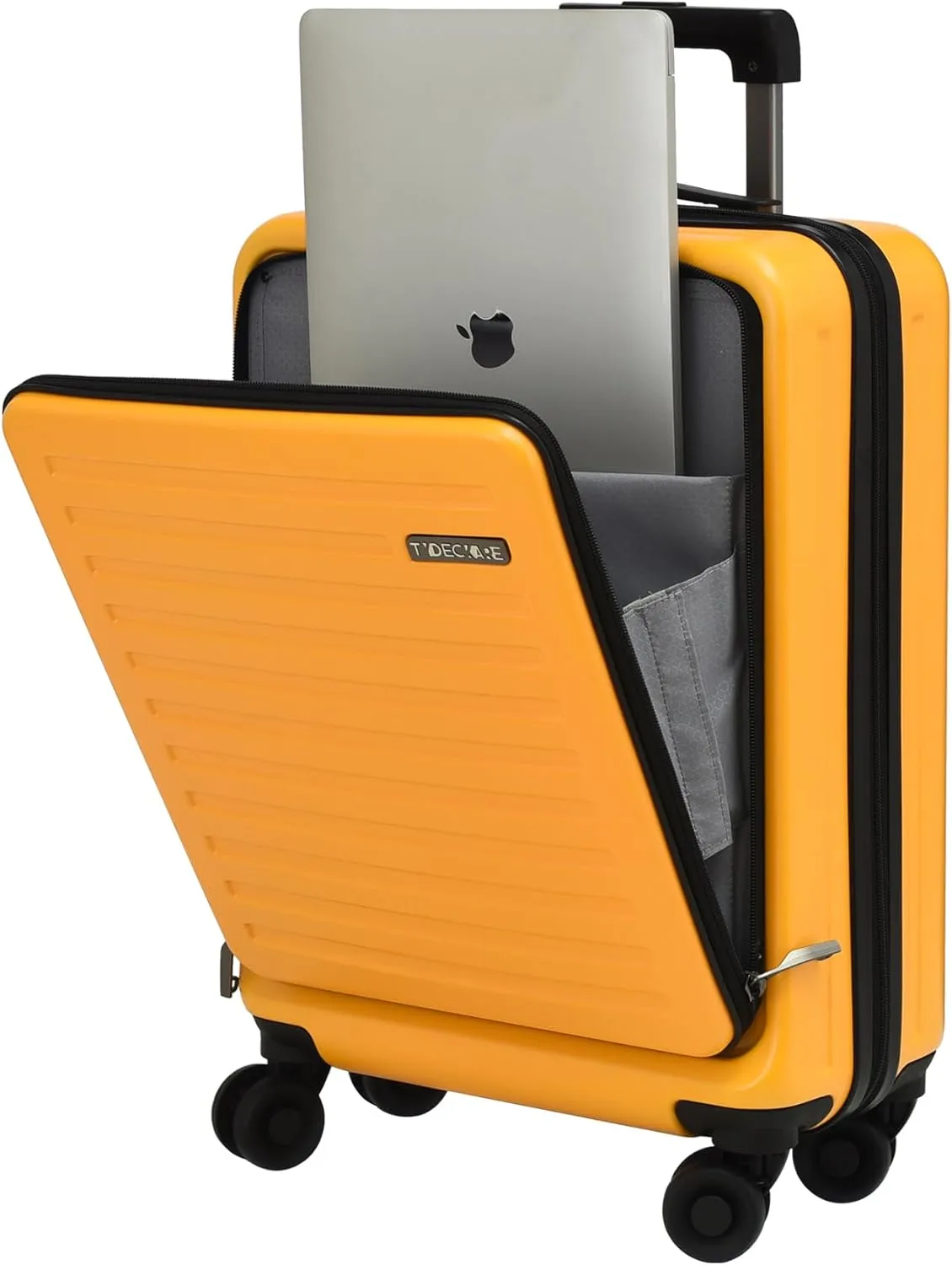 TydeCkare 20 Inch Carry On Luggage with Front Pocket, 21.65 * 15.35 * 7.87" Suitable for Airplane Overhead Bin, 34L PC ABS Hardshell, Orange