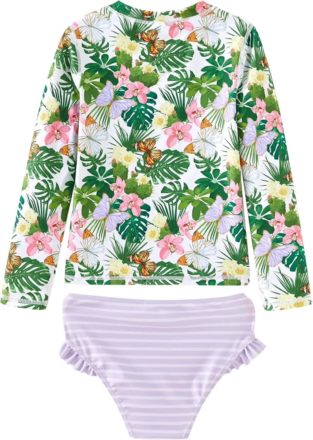 UMELOK Toddler and Little Girls Rash Guard Sets with Bikini Bottoms Swimwear