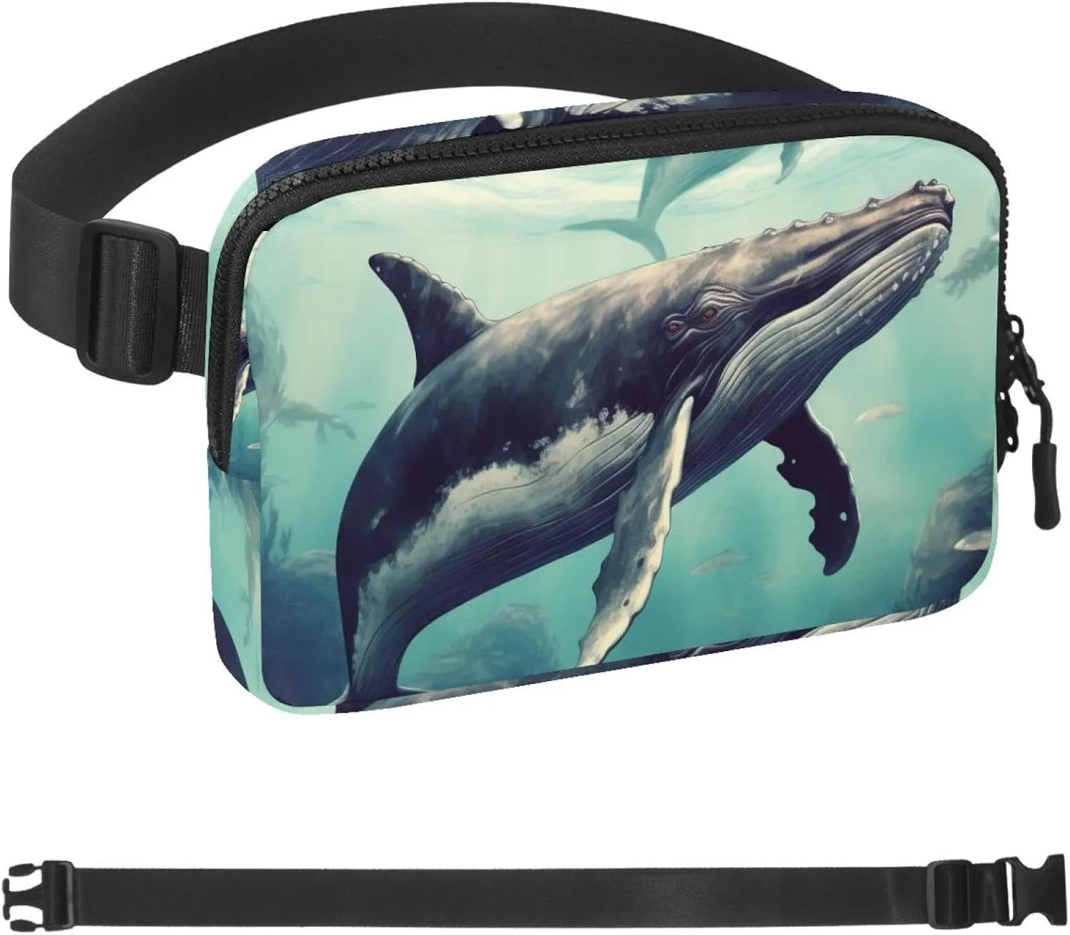 Underwater Whale-928 Crossbody Fanny Pack for Men&Women,Belt Bag for Travel Casual Walking Running Hiking Cycling